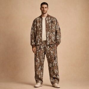 Camo Brown and Tan Military Jacket